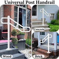 Main courante d'escalier moderne à fixation au sol avec 2 barres transversales antidérapantes, résistante à l'eau et à la rouille, pour une utilisation en extérieur dans les hôpitaux et les hôtels