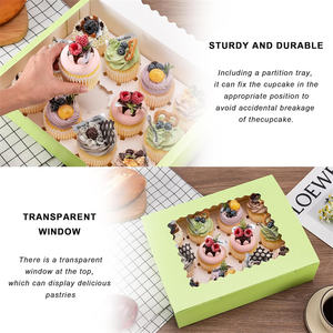 Boîte de diviseur en carton jetable personnalisé de couleur verte pour gâteau <span class=keywords><strong>d</strong></span>'<span class=keywords><strong>anniversaire</strong></span> de mariage Boîte <span class=keywords><strong>d</strong></span>'emballage à emporter pour gâteau avec fenêtre transparente - Product Image 3