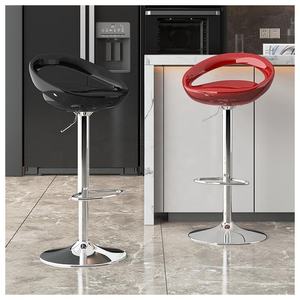 เก้าอี้บาร์ทันสมัย เก้าอี้บาร์ PU เฟอร์นิเจอร์บ้านหรู พนักพิงสูง เก้าอี้บาร์สไตล์อินดัสเทรียล - Product Image 5