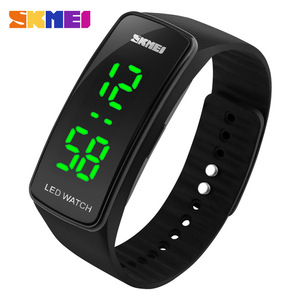 Skmei Led Watch Black Plastic Strap Digital Sports Watch Men Women Student Water Resistant Simple Fashion Bracelet Watch - Product Image 1