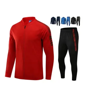 High quality kids adult cheap football tracksuits thailand custom plain soccer tracksuits for men