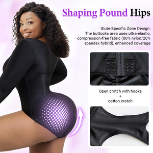 Body gainant colombien à manches longues pour femme, compression des bras et contrôle du ventre, post-opératoire stade 2 - Product Image 3