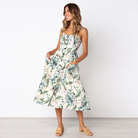Nouvelle Robe Crayon Sexy Longueur Genou Boutonnée Dos Nu Décontractée pour Femme – Idéale Plage et Été – Grande Vente