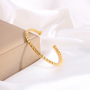 Personalità semplice braccialetto femminile titanio acciaio bracciale apertura non sbiadisce braccialetti in oro 18k per le donne - Product Image 6