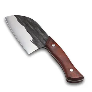 Viking Knife Meat Cleaver Knife Hand Forged Boning Knife with Sheath Butcher  Knives High Carbon Steel Fillet Knife Chef Knives for Kitchen, Camping,  Tactical,BBQ-Brown 