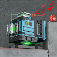 Niveau laser croisé 4D, laser vert 16 points, écran d'affichage, qualité DIY et industrielle, 360° °   Pendule rotatif auto-nivelant