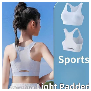 Sujetador Deportivo para Niñas Adolescentes, Sin Costuras, con Relleno Extraíble, Bralette con Ligeramente Soporte en la Espalda para Edades de 8 a 18 Años - Product Image 4