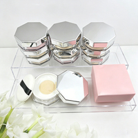 Poudre libre fixatrice 20g à marque privée, logo personnalisé, 20 couleurs, emballage octogonal argenté brillant, maquillage longue tenue et matifiant