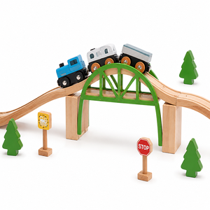 Jouet de train en bois personnalisé OEM, ensemble de train en bois à assembler, camion de transport, jouet éducatif Montessori en bois du Vietnam pour tout-petits - Product Image 3