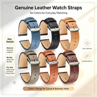 Bracelet de montre connectée en cuir véritable de luxe OEM personnalisé, souple et respirant, avec fermoir en acier inoxydable et boucle ardillon, vente en gros directe usine
