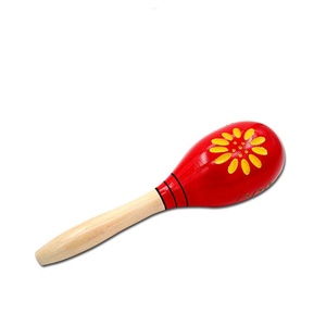 Maracas en bois rouge Montessori, jouets musicaux éducatifs pour bébé, instrument de percussion Orff - Product Image 6