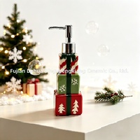 Flacon de lotion en céramique pour cadeau de Noël transfrontalier, flocons de neige peints rouge et vert, arbre de Noël, style nordique festif