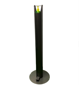 Station de désinfection mains libres ronde noire | Support de distributeur de pédale pour hôpital, supermarché, pharmacie - Product Image 6