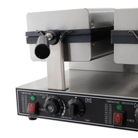 Machine à gaufres carrées professionnelle double rotative avec plaques antiadhésives et température indépendante