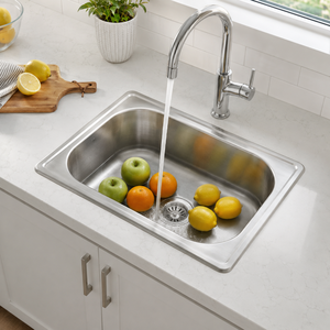 Fregadero de Cocina Cuadrado de Acero Inoxidable de Una Sola Cubeta TADT Premium, Superficie Satinada Cepillada, Instalación en Encimera, Diseño Moderno para - Product Image 4