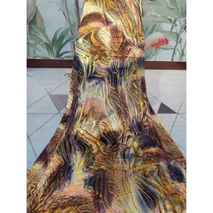 Ready To Ship Pure Silk Dress Somali Diracs Fabric Silk Printed 3.5 Meters Per Piece For Somali Sets Wedding Party Dress