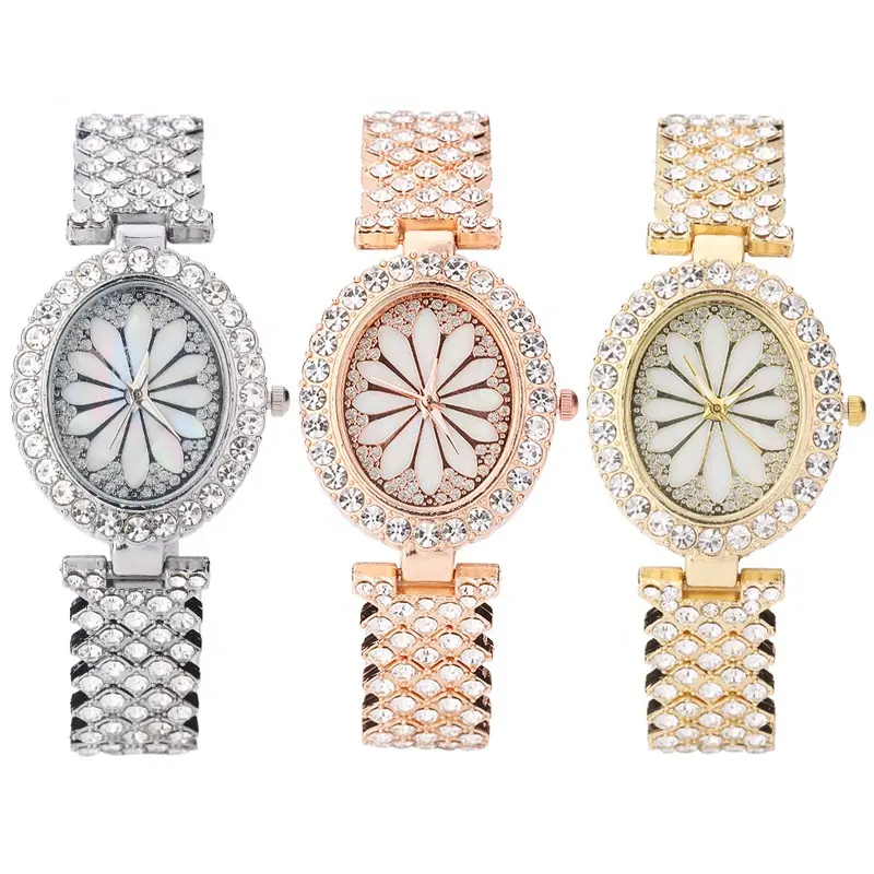 Montre avec cadran en perles pour femmes, nouvelle mode coréenne, en or scintillant, Diamant, collection