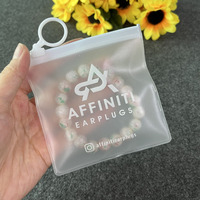 Sac d'emballage de porte-clés rescellé givré sac en plastique Pvc sacs à fermeture éclair d'impression de logo pour bijoux bagues boucles d'oreilles
