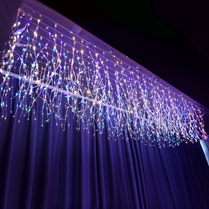 Đèn Giáng Sinh 24V 5M Đồ Trang Trí Ngoài Trời Rèm <span class=keywords><strong>Led</strong></span> Nhỏ Giọt 0.5M Đèn Dây Hình Vòng Hoa Sân Vườn Đường Phố Đèn Thần Tiên - Product Image 4