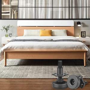 مستوي أثاث قدم تسوية قابل للتعديل أرجل طاولة مستوي للخدمة الشاقة ، طقم ساق T-Nut 16 خيط ، قاعدة كبيرة ، أسود - Product Image 6