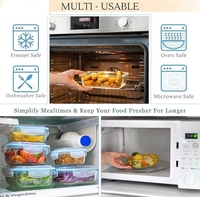 Boîte à lunch en verre borosilicate, vente chaude, pour la cuisine, récipient de stockage alimentaire