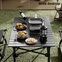 Table de camping pliable portable en métal, design moderne, structure en fer, forme carrée, 2 places, mobilier d'extérieur personnalisable, marque