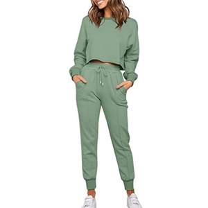 Cross-border Wholesale Women Sweatsuit Set Tracksuit 2 Piece Set Womens Hoodies Joggers Long <b>Sleeve</b> Women Crop <b>Top</b> Tracksuits - Product Image 3