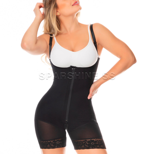 Shapewear pour femmes avec fermeture éclair sur le devant, bustier ouvert, gaine de taille, releveur de fesses, taille haute, amincissant, antibactérien, contrôle moyen, hauts - Product Image 3