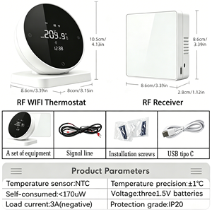 Termostato Inalámbrico Inteligente WiFi Tuya para Caldera de Gas, Controlador de Temperatura RF con Batería, Compatible con Alice y Google, R7-WiFi - Product Image 2