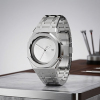 Montre mécanique de luxe pour hommes, 45mm, saphir, sans logo, automatique, mouvement seiko NH35, boîtier en acier inoxydable