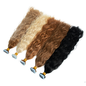 Cinta de calidad superior sin procesar en el cabello 100% Extensión de cabello humano de <span class=keywords><strong>Europa</strong></span> alineada con cutícula Cinta invisible rizada Ins para salón - Product Image 3