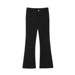 Pantalones vaqueros acampanados de cintura alta Runqi N8035 Plus Size, negros, de algodón elástico, moldeadores para mujer - Product Image 3