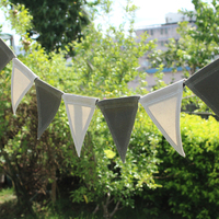 Camping en plein air toile drapeaux colorés Camp drapeaux triangulaires décoratifs 12 pièces bruants avec corde accessoires de tente