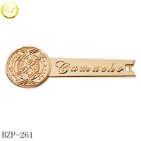 Tirettes de fermeture éclair métalliques haut de gamme sans verrouillage, curseurs de fermeture éclair en métal avec logo gravé sur mesure, type de fermeture éclair plaqué or pour accessoire de portefeuille
