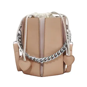 Bolsa de mão personalizada em couro sintético, bolsa de mão de couro geométrico vegan pu, sacola de batom para moças de luxo