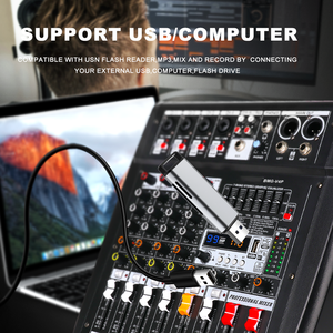 Mixer Audio <span class=keywords><strong>DJ</strong></span> 4-Kanal BMG-V4P dengan Konstruksi Plastik Profesional, 99 Efek DSP untuk Panggung dan Gereja - Product Image 5