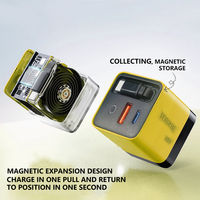 Chargeur 3 en 1 80W Max avec Module de Charge Rapide, Câble USB-C et Ports USB, Chargeur Téléphone Rétractable 80 Watts pour iPhone et Ordinateurs Portables