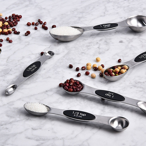 Custom Kitchen Silicone Handle Coffee Tea Double Head Magnetic Digital Stainless Steel <strong>Measuring</strong> <strong>Cups</strong> and Spoons Sets - Product Image 4