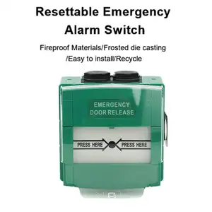 Botón de salida de emergencia de reinicio reiniciable IP67 impermeable para exteriores/interruptor de escape de alarma de incendio reiniciable verde PUNTO DE llamada Manual