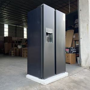 Double Door Fridge With Ice Maker 600L Dark Grey Color Side by <b>Refrigerator</b> Air Cooled Frost Free 220V Good Price Fridge With Ic - Product Image 3