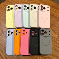 Applicable à l'iPhone 17 ProMax coque de téléphone caméra bouton intégré tout compris 16 15 14 étui en silicone liquide magnétique orange