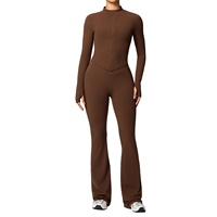 En stock Ensemble veste et pantalon de yoga pour femme, anti-transpiration, taille haute, uni, moulant, tenue de sport pour course en extérieur et fitness