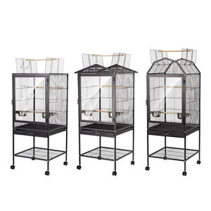 Tekerlek hareketli için kuş kafesi besleme konaklama demir tel tüp kuş kafesi fantezi güvercinler için papağan kuş yuvası gıda havzaları - Product Image 3