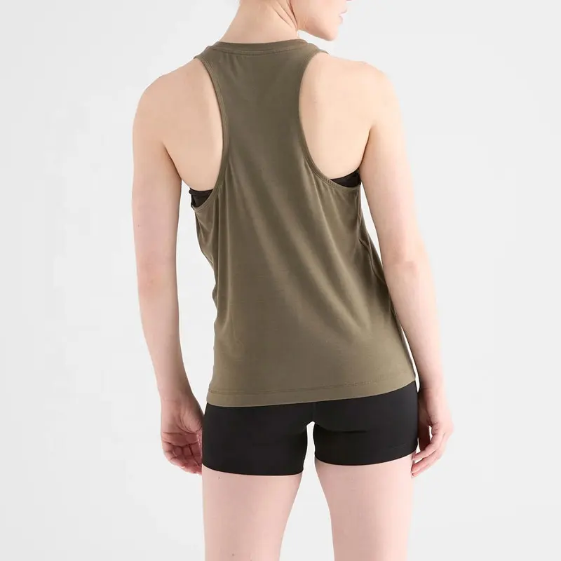 Custom Recycle Polyester Lyocell Spandex Women's Workout Tank Top Racerback Tops Sleeveless Running Shirts Loose Fit