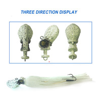 Leurre de pêche Alpha 84g-625g UV Glow TPE Squid Skirt Jig avec tête d'octopus 3D bionique et double hameçons assistants pour la pêche en haute mer depuis un bateau