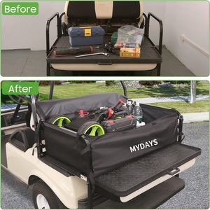 Bolsa de almacenamiento para carrito de golf, compartimento interior impermeable negro, correas desmontables para uso en exteriores - Product Image 2