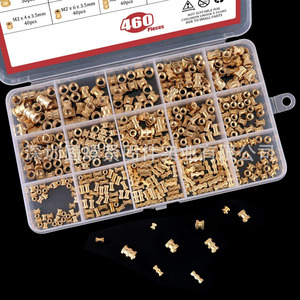 Copper Nuts Metric Thread Inserts M2 M3 M4 M5 Brass Fully Threaded Hot Melt Inlay Twill Pattern 460pcs Boxed - Product Image 4