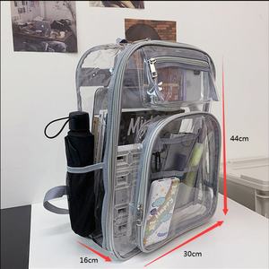 Hot Selling Large Capacity PVC Transparent Clear Plastic <b>Backpack</b> <b>Waterproof</b> Zipper Closure OEM ODM Stadium Approved Bookbags - Product Image 2