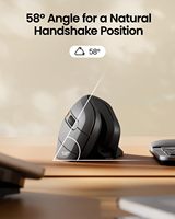 EM11 NL Mouse Optik Nirkabel Ergonomis 2.4G Tanpa Suara Sensitivitas Kecepatan 3-Tingkat Dapat Diisi Ulang Antarmuka USB Vertikal Bebas Nyeri