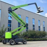 Nacelle élévatrice articulée de 8 m, plateforme de travail aérien électrique à bras courbé de 10 m avec batterie sans entretien pour le nettoyage